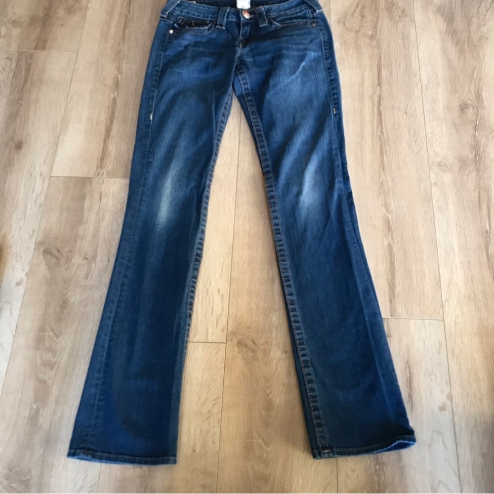 True Religion Jeans Blingy buttons amber rhinestones Y2K - Picture 9 of 13